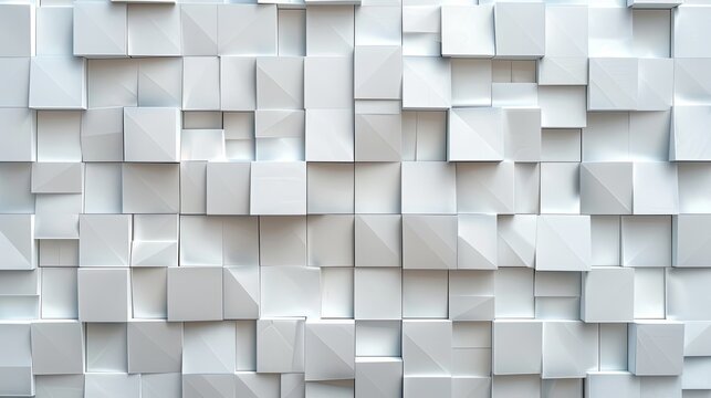 Fototapeta Abstract Geometric White 3D Cubes Wallpaper