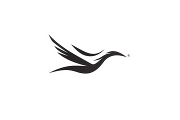 An HD photograph of a sleek abstract bird logo, showcasing its bold vector lines against a pure white background, evoking a sense of simplicity and elegance.