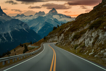 road in mountains - Powered by Adobe