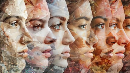 A mosaic of diverse facial structures, from the symmetry of cheekbones to the contours of jawlines, each contributing to the beauty and uniqueness of the human face.
