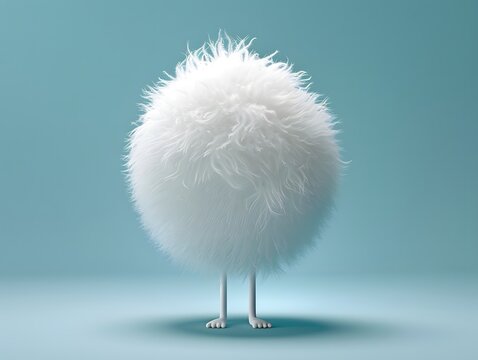 Fluffy 3D image an person isolated on solid background