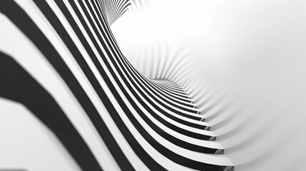 Abstract Black and White Wavy Stripes