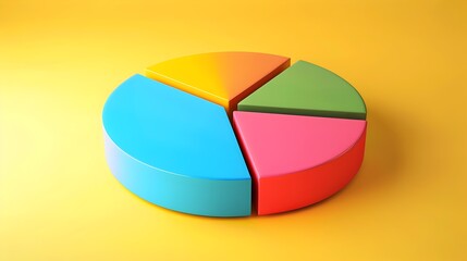 Fototapeta premium Colorful Clay Pie Chart Illustrating Comprehensive Data Analysis
