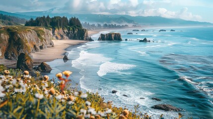 A serene coastal hike along rugged cliffs and sandy beaches, with breathtaking views of the ocean...