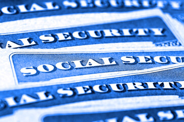 Social Security Cards Representing Finances and Retirement - 788499795