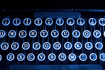 Old Round Typewriter Keys Keyboard Manual Type