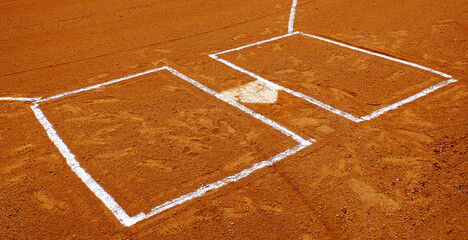 Baseball Diamond Base or Plate White Against Dark Dirt for Competition and Playing Game