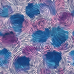 Fototapeta na wymiar A blue and pink swirl pattern with a blue and pink background. The pattern is made up of circles and lines, giving it a unique and artistic appearance. Generative AI