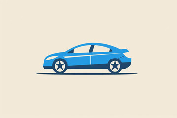 Minimalistic blue car icon logo symbolizing precision and efficiency