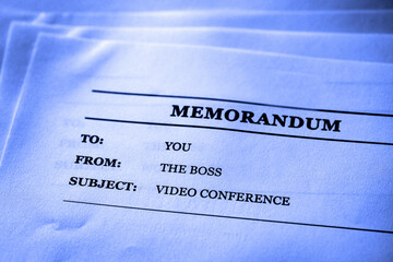 Work Memo from the Boss Video Conference