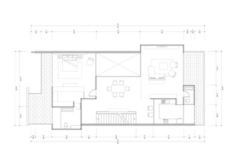 Floor plan designed building on the drawing.