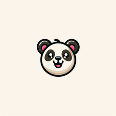 Panda logo, cute sticker, Cute panda brand mascot cartoon character, Animal Logo, Vector illustration of cute shape panda