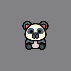 Panda logo, cute sticker, Cute panda brand mascot cartoon character, Animal Logo, Vector illustration of cute shape panda