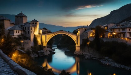 night view of  bridge