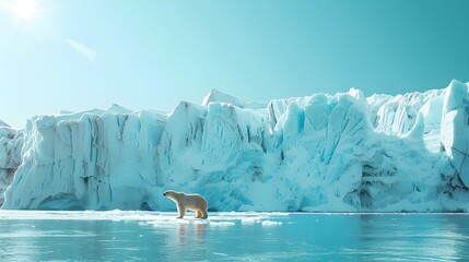 Melting Glacier Crystallizes Climate Crisis Urgency with Polar Bear Vividly