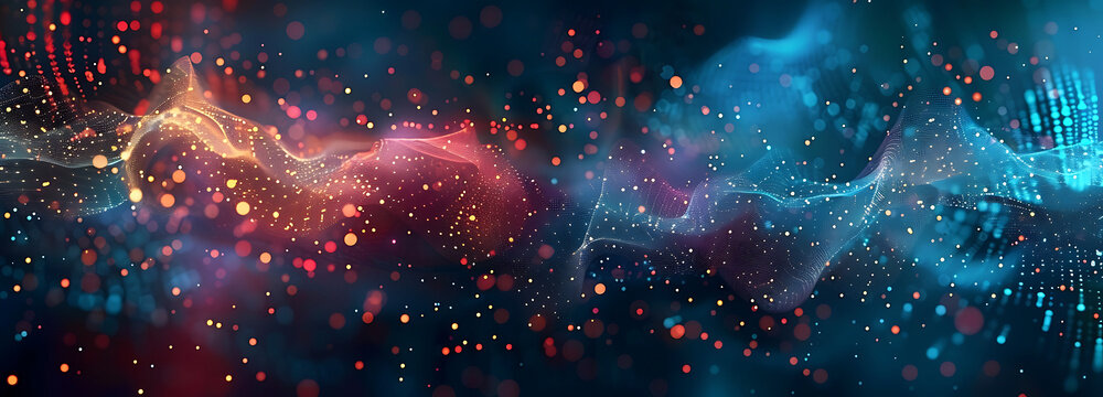 Digital background for tech, AI, data, audio, graphics, and more