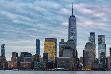 Metropolitan city downtown. Modern city skyscraper. Skyscraper at city waterfront. Urban skyline...