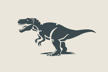Obraz na płótnie Canvas Subtle slate gray Tyrannosaurus icon, evoking a sense of understated strength.