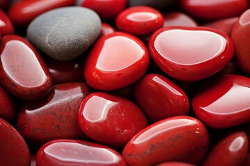 Cool Red water stones. Ocean zen texture. Generate Ai