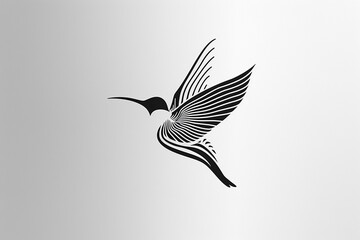 The precision of an abstract bird logo, brought to life through bold vector lines and presented against a solid white backdrop, captured with exceptional clarity using an HD camera.