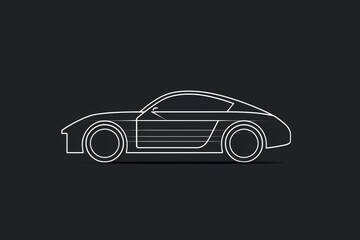 Thin line car emblem with a minimalistic, contemporary style