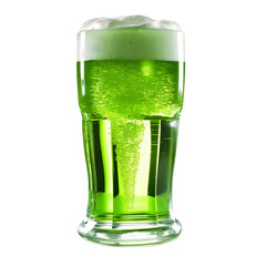green beer isolated on transparent background Generative Ai.