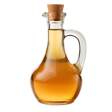 Homemade apple vinegar isolated on transparent background Generative Ai.