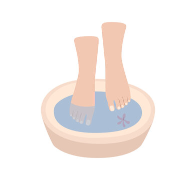 feet soaking in blue water bowl clip art preview