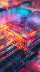 Obraz premium 3d render of colorful glass blocks