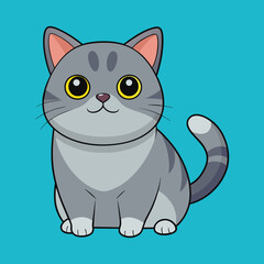 British shorthair cat cartoon animal illustration