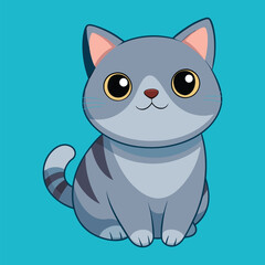 British shorthair cat cartoon animal illustration