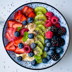 strawberry and blueberry, fruit salad