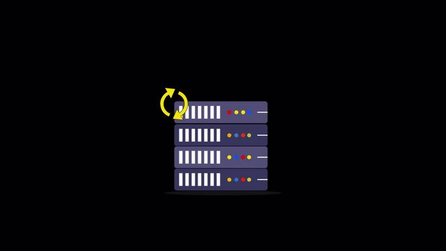 Data Base or Server Load Concept Animation Video - Transparent
