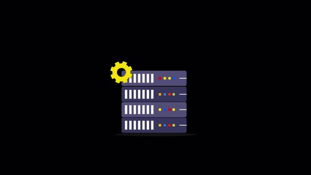 Data Server Update Concept Animation Video - Transparent