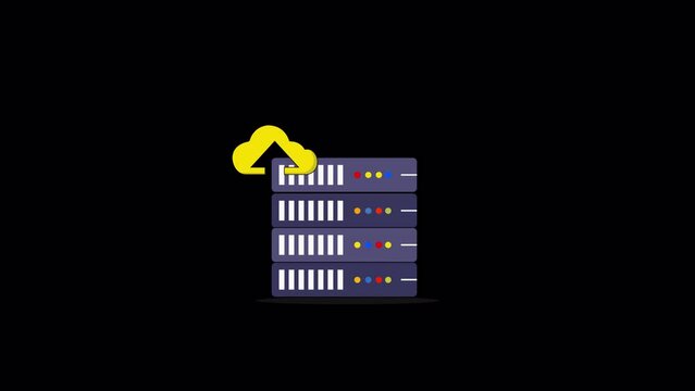 Data Server Upload Animation Video - Transparent