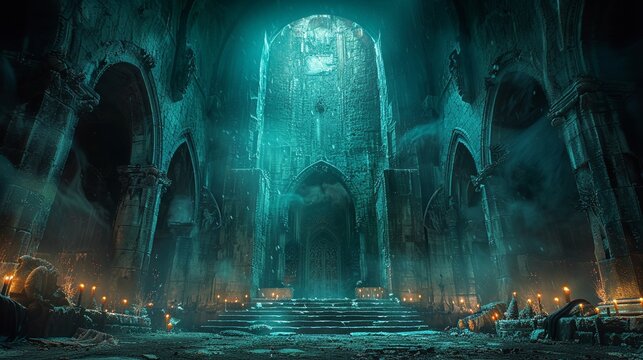 Lich king s court, undead audience, night, throne of bones, wide angle terror, eerie court, dark dominion
