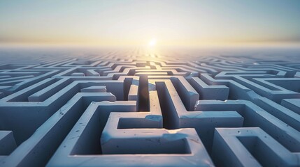 Concept of easy way to success over a maze