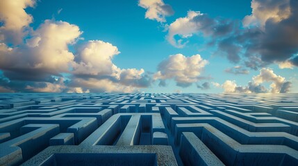Concept of easy way to success over a maze