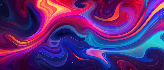 Obraz premium ibrant abstract swirls with dynamic waves in a colorful fluid pattern