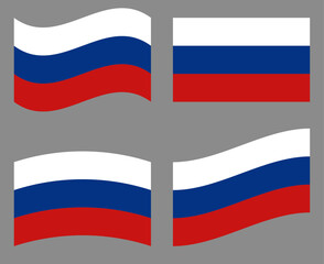 Set of Russian flag vector illustration