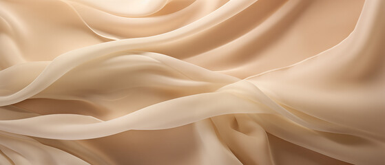 Fototapeta premium Elegant beige silk waves creating a luxurious and smooth texture