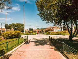 Bosa main park at noon in the south of Bogotá – Colombia