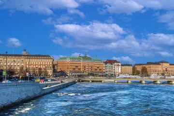 Fototapeten Embankment in central Stockholm, Sweden © borisb17