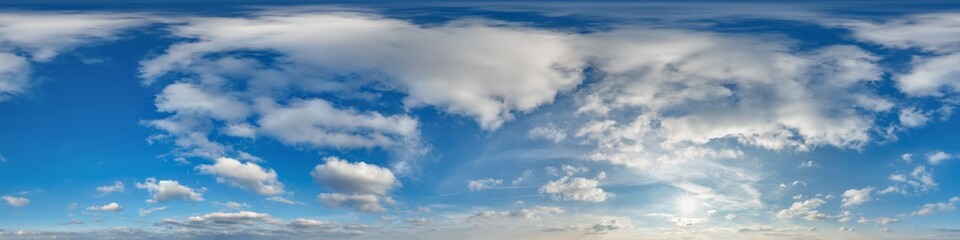 blue skydome with haze  in 360 hdri panorama in equirectangular format with zenith and clouds and...