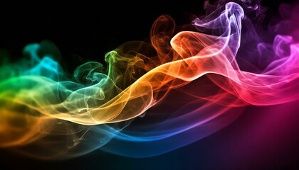 Chromatic Symphony: Abstract Waves of Colorful Smoke"