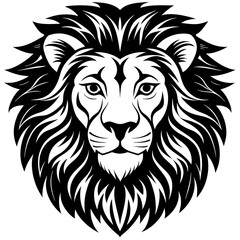 Fototapeta premium lion head silhouette vector illustration svg file