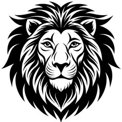 Fototapeta premium lion head silhouette vector illustration svg file