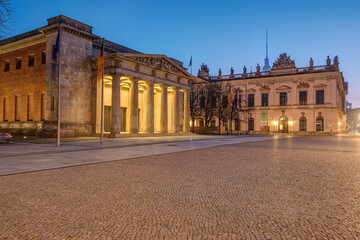 The Neue Wache and the German Historic Museum in Berlin at dawn - 788535975