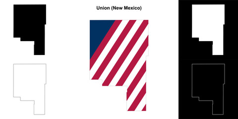 Naklejka premium Union County (New Mexico) outline map set
