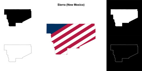 Sierra County (New Mexico) outline map set